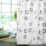 Printed Black And White Bathroom Curtains Designs