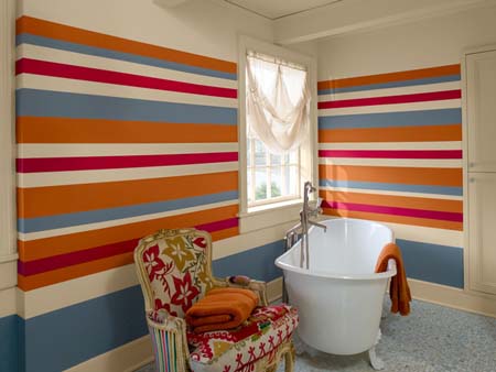 Colorful bathroom wallpapers decor