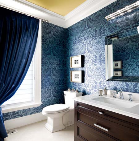 Modern designer blue bathrooms