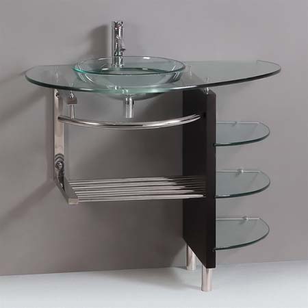 10Contemporary Glass Vanity Combo SET with Shelfs