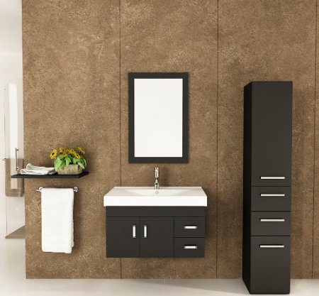 12 - Lyra Single Sink Wall Mounted Modern Bathroom Vanity Furniture Cabinet