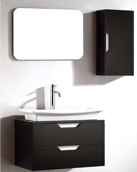 Modern Cabinet Dark Color Floating Vanity