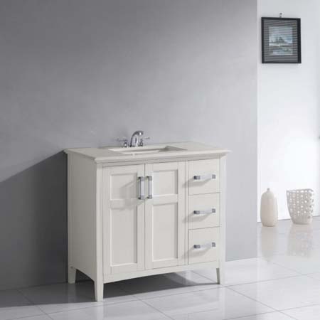 Simpli Home Winston 37 Bath Vanity, White