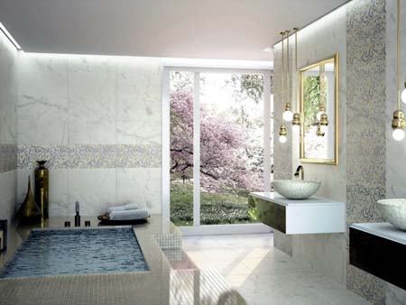 Designer bathroom wall tiles