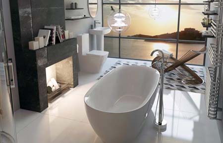 Italian design bathroom interior