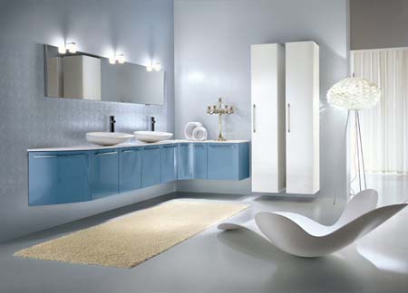 Soothing interesting modern bathroom design